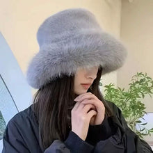 Load image into Gallery viewer, Wide Brim Fluffy Bucket Hat