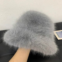 Load image into Gallery viewer, Wide Brim Fluffy Bucket Hat