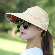 Load image into Gallery viewer, Wide Brim Sun Visor Foldable Picnic Hat Beach UV Protection Scallop Cap