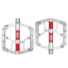 Load image into Gallery viewer, Wide Flat Mountain Road Cycling Bicycle Bike Pedal 3 Sealed Bearings 9/16 in Aluminum With Removable Antiskid Cleats Mountain Bike Pedal Platform Flat Bicycle Pedals Aluminum Alloy Non-Slip Metal Bike Pedals With 3 Bearings For Road