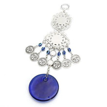 Load image into Gallery viewer, Wind Chimes Evil Eye Pendants Home Wall Hanging Decor Blessing Protection Gift Blue Evil Eye Wall Hanging Ornament With Round Eye Design Metal Home Decor Protection And Good Luck Charm Gift Blessing Protection Gift Dream Catcher Blue Rhinestone