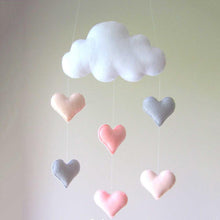 Load image into Gallery viewer, Wind Chimes Handmade Cloud Felt Love Pendant Baby Children Cloud Bed Bell Mobile Crib Jewelry Creative Pendant Bedroom Loving Ceiling Hanging Heart Decor Girls Wind Chime Nursery Decoration