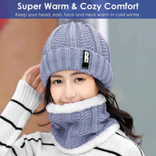 Load image into Gallery viewer, Winter Beanie Hat Scarf Set for Women