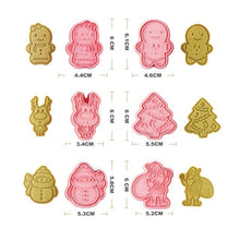 Load image into Gallery viewer, Winter Cartoon Biscuit Mould Christmas Cookie Cutters Christmas Molds ABS Plastic Baking Mould Cookie Tools Cake Decorating Tools Cartoon Cookie Christmas Tree Shaped Biscuit Molds