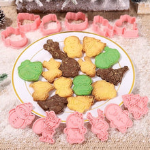 Load image into Gallery viewer, Winter Cartoon Biscuit Mould Christmas Cookie Cutters Christmas Molds ABS Plastic Baking Mould Cookie Tools Cake Decorating Tools Cartoon Cookie Christmas Tree Shaped Biscuit Molds