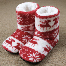 Load image into Gallery viewer, Winter Fur Slippers Women Warm House Slippers Plush Flip Flops Christmas Cotton Indoor Home Shoes Comfort Warm Fluffy Faux Fur Slipper Boots Soft Memory Foam Ankle Booties