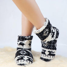 Load image into Gallery viewer, Winter Fur Slippers Women Warm House Slippers Plush Flip Flops Christmas Cotton Indoor Home Shoes Comfort Warm Fluffy Faux Fur Slipper Boots Soft Memory Foam Ankle Booties