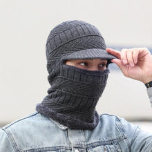 Load image into Gallery viewer, Winter Hat Skullies Beanies Hats Winter Beanies for Men Women Wool Zipper Scarf Caps Balaclava Mask Gorgas Bonnet Knitted Hat Warm Fleece Balaclava Windproof Ski Mask Cold Weather Face Mask Motorcycle Balaclava Hood Warmer Winter Sports Cap