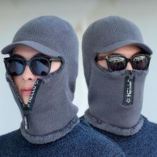 Load image into Gallery viewer, Winter Hat Skullies Beanies Hats Winter Beanies for Men Women Wool Zipper Scarf Caps Balaclava Mask Gorgas Bonnet Knitted Hat Warm Fleece Balaclava Windproof Ski Mask Cold Weather Face Mask Motorcycle Balaclava Hood Warmer Winter Sports Cap