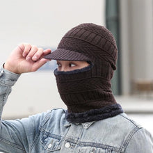 Load image into Gallery viewer, Winter Hat Skullies Beanies Hats Winter Beanies for Men Women Wool Zipper Scarf Caps Balaclava Mask Gorgas Bonnet Knitted Hat Warm Fleece Balaclava Windproof Ski Mask Cold Weather Face Mask Motorcycle Balaclava Hood Warmer Winter Sports Cap