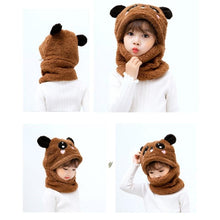 Load image into Gallery viewer, Winter Hat Warm Winter Fashion Adult Kids Winter Fuzzy Plush Balaclava Hat Cartoon Panda Rabbit Windproof Full Cover Earflap Hood Cap Neck Warmer Scarf Fleece Balaclava Hood Ski Mask Cold Weather Face Mask Neck Warmer Winter Nose Warmer
