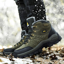 Load image into Gallery viewer, Winter Hiking Shoes Mens Boots Warm Snow Outdoor Sport Combat Boots High Top Non-slip Ankle Boots Winter Warm Outdoor Walking Lace Up Anti-Slip Breathable Ankle Booties Casual Outdoor Shoes