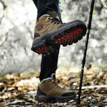 Load image into Gallery viewer, Winter Hiking Shoes Mens Boots Warm Snow Outdoor Sport Combat Boots High Top Non-slip Ankle Boots Winter Warm Outdoor Walking Lace Up Anti-Slip Breathable Ankle Booties Casual Outdoor Shoes