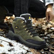 Load image into Gallery viewer, Winter Hiking Shoes Mens Boots Warm Snow Outdoor Sport Combat Boots High Top Non-slip Ankle Boots Winter Warm Outdoor Walking Lace Up Anti-Slip Breathable Ankle Booties Casual Outdoor Shoes
