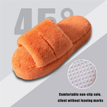 Load image into Gallery viewer, Winter Home Slippers Women Plush Fluffy Flip Flops Warm Shoes Soft Thick Soled Indoor Bedroom Fur Slides Women's Fuzzy Open Toe House Slippers Fancy Plush Slippers