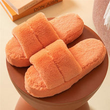 Load image into Gallery viewer, Winter Home Slippers Women Plush Fluffy Flip Flops Warm Shoes Soft Thick Soled Indoor Bedroom Fur Slides Women's Fuzzy Open Toe House Slippers Fancy Plush Slippers