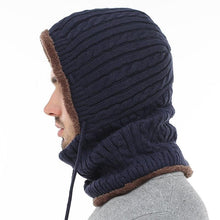 Load image into Gallery viewer, Winter Knitted Hat Beanie Men Beany Skellies Beanies Winter Hats For Women Men Caps Gorgas Bonnet Mask Brand Hats Hooded Cowl Neckerchief with Drawstring Soft Balaclava Pullover Knitted Beanie for Adults Men Women Ski Caps