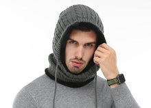 Load image into Gallery viewer, Winter Knitted Hat Beanie Men Beany Skellies Beanies Winter Hats For Women Men Caps Gorgas Bonnet Mask Brand Hats Hooded Cowl Neckerchief with Drawstring Soft Balaclava Pullover Knitted Beanie for Adults Men Women Ski Caps