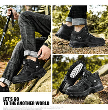 Load image into Gallery viewer, Winter Leather Mens Boots Fur Super Warm Snow Boots Men Winter Work Casual Shoes High Top Rubber Boots Winter Warm Outdoor Walking Lace Up Anti-Slip Breathable Ankle Booties