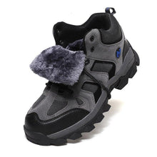 Load image into Gallery viewer, Winter Leather Mens Boots Fur Super Warm Snow Boots Men Winter Work Casual Shoes High Top Rubber Boots Winter Warm Outdoor Walking Lace Up Anti-Slip Breathable Ankle Booties