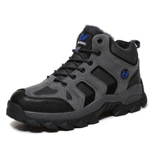 Load image into Gallery viewer, Winter Leather Mens Boots Fur Super Warm Snow Boots Men Winter Work Casual Shoes High Top Rubber Boots Winter Warm Outdoor Walking Lace Up Anti-Slip Breathable Ankle Booties