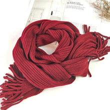 Load image into Gallery viewer, Winter Luxury New Soft Warm Wool Tassel Scarf Lightweight Striped Shawl Classic Wild Soft Simple Travel Scarves Hijab Blanket Cashmere Elegant Casual Muffler For Women