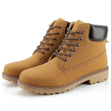 Load image into Gallery viewer, Winter Luxury Shoes Mens Flat Heel Boots Fashion Warm Ankle Boots Outdoor Warm Non Slip Fur Lined Ankle Boots Leather Winter Walking Shoes For Mens