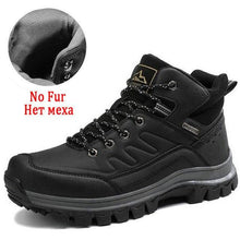 Load image into Gallery viewer, Winter Mens Boots Plush Warm Snow Boots Waterproof Outdoor Short Boots Leather Ankle Hiking Boots Mens Waterproof Outdoor Snow Boots Winter Cold Weather Shoes