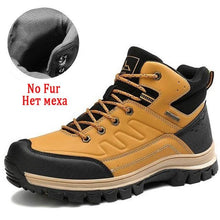 Load image into Gallery viewer, Winter Mens Boots Plush Warm Snow Boots Waterproof Outdoor Short Boots Leather Ankle Hiking Boots Mens Waterproof Outdoor Snow Boots Winter Cold Weather Shoes