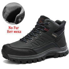 Load image into Gallery viewer, Winter Mens Boots Plush Warm Snow Boots Waterproof Outdoor Short Boots Leather Ankle Hiking Boots Mens Waterproof Outdoor Snow Boots Winter Cold Weather Shoes