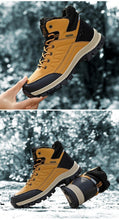 Load image into Gallery viewer, Winter Mens Boots Plush Warm Snow Boots Waterproof Outdoor Short Boots Leather Ankle Hiking Boots Mens Waterproof Outdoor Snow Boots Winter Cold Weather Shoes