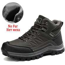 Load image into Gallery viewer, Winter Mens Boots Plush Warm Snow Boots Waterproof Outdoor Short Boots Leather Ankle Hiking Boots Mens Waterproof Outdoor Snow Boots Winter Cold Weather Shoes