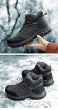 Load image into Gallery viewer, Winter Mens Boots Plush Warm Snow Boots Waterproof Outdoor Short Boots Leather Ankle Hiking Boots Mens Waterproof Outdoor Snow Boots Winter Cold Weather Shoes
