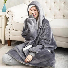Load image into Gallery viewer, Winter Oversized Wearable Blanket Women Hoodies Sweatshirt TV Blanket With Sleeves Pullover Warm Soft Unisex Hoody Comfortable Sweatshirts For Autumn
