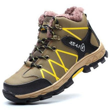 Load image into Gallery viewer, Winter Safety Shoes Waterproof Men's Boots Outdoor Warm Waterproof Non-slip Ankle Snow Boot Thick Plush Rubber Outdoor Snow Boots Winter Trail Camping Durable Cold Weather Shoes