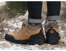 Load image into Gallery viewer, Winter Snow Boots Waterproof Leather Sneakers Super Warm Men's Boots Outdoor Hiking Boots Warm Fur Line Hiking Boot Outdoor Walking Shoes Casual Leather Booties For Men