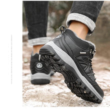 Load image into Gallery viewer, Winter Snow Boots Waterproof Leather Sneakers Super Warm Men's Boots Outdoor Hiking Boots Warm Fur Line Hiking Boot Outdoor Walking Shoes Casual Leather Booties For Men