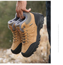 Load image into Gallery viewer, Winter Snow Boots Waterproof Leather Sneakers Super Warm Men's Boots Outdoor Hiking Boots Warm Fur Line Hiking Boot Outdoor Walking Shoes Casual Leather Booties For Men