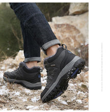 Load image into Gallery viewer, Winter Snow Boots Waterproof Leather Sneakers Super Warm Men's Boots Outdoor Hiking Boots Warm Fur Line Hiking Boot Outdoor Walking Shoes Casual Leather Booties For Men