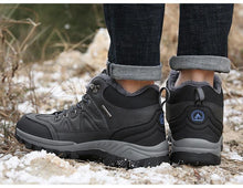 Load image into Gallery viewer, Winter Snow Boots Waterproof Leather Sneakers Super Warm Men's Boots Outdoor Hiking Boots Warm Fur Line Hiking Boot Outdoor Walking Shoes Casual Leather Booties For Men