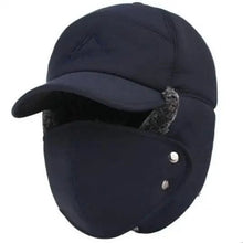 Load image into Gallery viewer, Winter Thermal Black Hat Fashion Ear Protection Face Windproof Adjustable Ski Cap Thicken Outdoor Hat