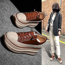 Load image into Gallery viewer, Winter Thich Womans Sneakers Warm Casual Vulcanized Shoes High Platform Boots Lace Up High Top Leather Sneakers Woman High Fashion Thick Soled Sports Walking Platform Shoes 7CM