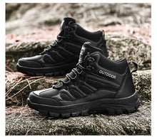 Load image into Gallery viewer, Winter Walking Shoes Mens Boots Outdoor Hiking Shoes Winter Work Casual Shoes Rubber Ankle Boots Outdoor Breathable Water Resistant Camping Shoes Anti-Skid Ankle Walking Mens Shoes