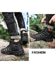 Load image into Gallery viewer, Winter Walking Shoes Mens Boots Outdoor Hiking Shoes Winter Work Casual Shoes Rubber Ankle Boots Outdoor Breathable Water Resistant Camping Shoes Anti-Skid Ankle Walking Mens Shoes