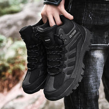 Load image into Gallery viewer, Winter Walking Shoes Mens Boots Outdoor Hiking Shoes Winter Work Casual Shoes Rubber Ankle Boots Outdoor Breathable Water Resistant Camping Shoes Anti-Skid Ankle Walking Mens Shoes