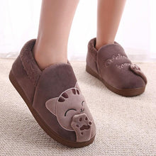 Load image into Gallery viewer, Winter Warm Home Slippers Women Cat Non-Slip Home Shoes Indoor Floor Bedroom Couple Plush House Slippers Comfort Plush Cute House Lucky Cat Warm Indoor Home Shoes