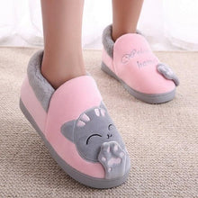 Load image into Gallery viewer, Winter Warm Home Slippers Women Cat Non-Slip Home Shoes Indoor Floor Bedroom Couple Plush House Slippers Comfort Plush Cute House Lucky Cat Warm Indoor Home Shoes