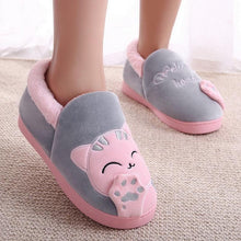 Load image into Gallery viewer, Winter Warm Home Slippers Women Cat Non-Slip Home Shoes Indoor Floor Bedroom Couple Plush House Slippers Comfort Plush Cute House Lucky Cat Warm Indoor Home Shoes