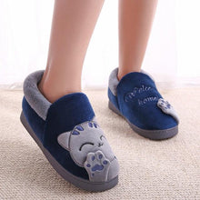 Load image into Gallery viewer, Winter Warm Home Slippers Women Cat Non-Slip Home Shoes Indoor Floor Bedroom Couple Plush House Slippers Comfort Plush Cute House Lucky Cat Warm Indoor Home Shoes