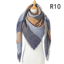 Load image into Gallery viewer, Winter Warm Soft Bandana Plaid Warm Headwear Triangle Scarves Scarf Cashmere Scarf Knit Wraps Shawls Hijabs Shawls Escharpe Elegant Cashmere Scarf Head Wrap Bandana Blanket Shawls Wraps For Female